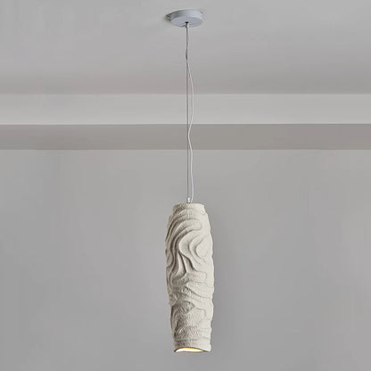 Contemporary Nordic Square Cylindrical Vase Iron Resin Fiberglass 1-Light Pendant Light For Bedroom