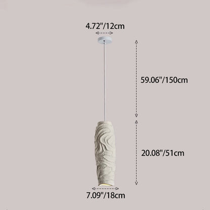 Contemporary Nordic Square Cylindrical Vase Iron Resin Fiberglass 1-Light Pendant Light For Bedroom
