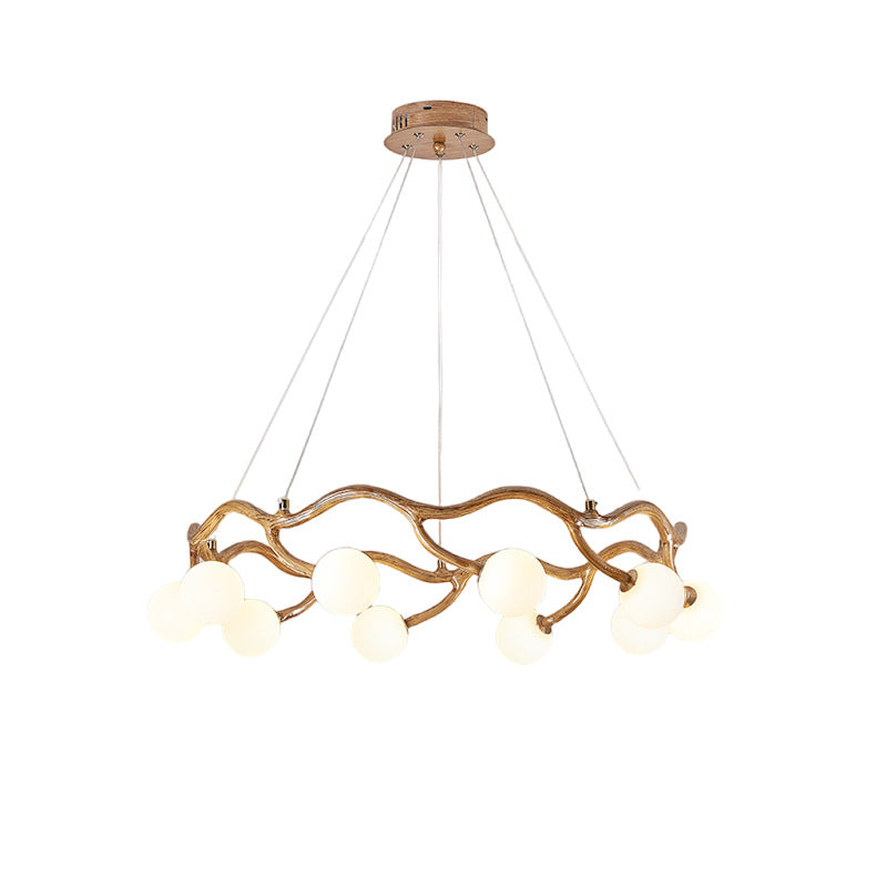 Modern Minimalist Circular Metal Resin Glass 6/8/10/12/16-Light Chandelier For Living Room