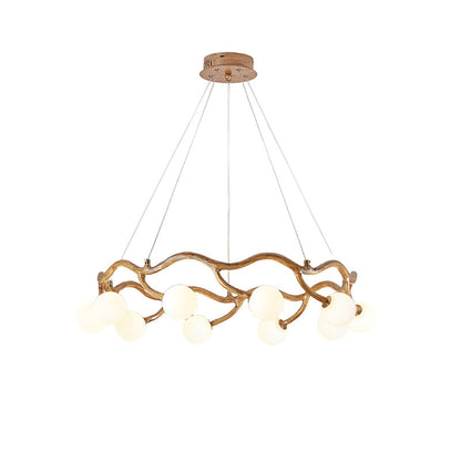 Modern Minimalist Circular Metal Resin Glass 6/8/10/12/16-Light Chandelier For Living Room