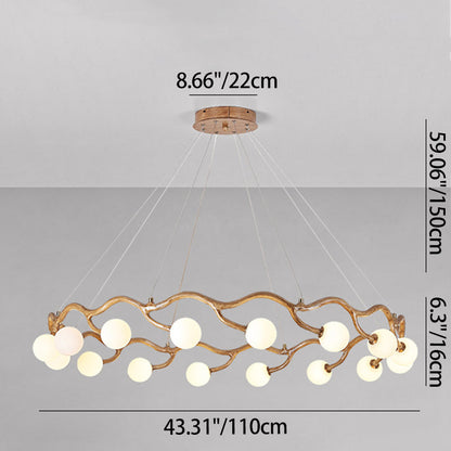 Modern Minimalist Circular Metal Resin Glass 6/8/10/12/16-Light Chandelier For Living Room