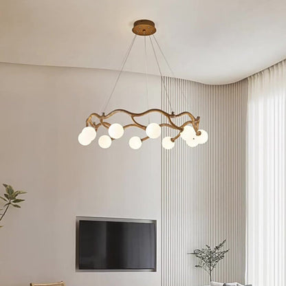 Modern Minimalist Circular Metal Resin Glass 6/8/10/12/16-Light Chandelier For Living Room