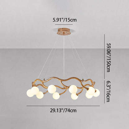 Modern Minimalist Circular Metal Resin Glass 6/8/10/12/16-Light Chandelier For Living Room