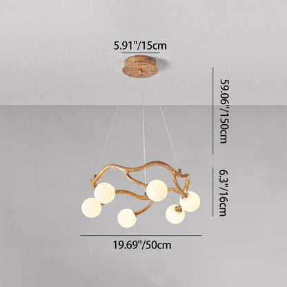 Modern Minimalist Circular Metal Resin Glass 6/8/10/12/16-Light Chandelier For Living Room