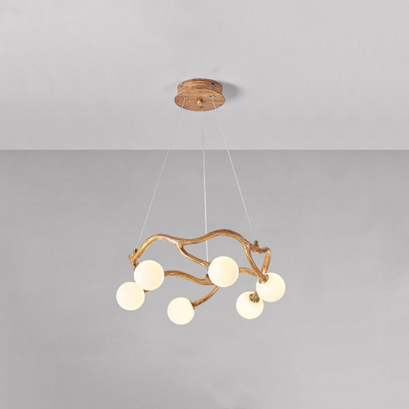 Modern Minimalist Circular Metal Resin Glass 6/8/10/12/16-Light Chandelier For Living Room