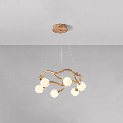 Modern Minimalist Circular Metal Resin Glass 6/8/10/12/16-Light Chandelier For Living Room