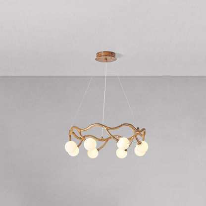 Modern Minimalist Circular Metal Resin Glass 6/8/10/12/16-Light Chandelier For Living Room