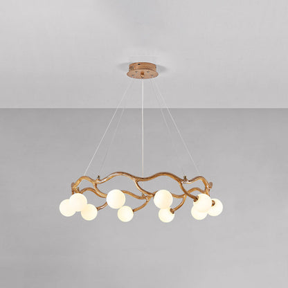 Modern Minimalist Circular Metal Resin Glass 6/8/10/12/16-Light Chandelier For Living Room