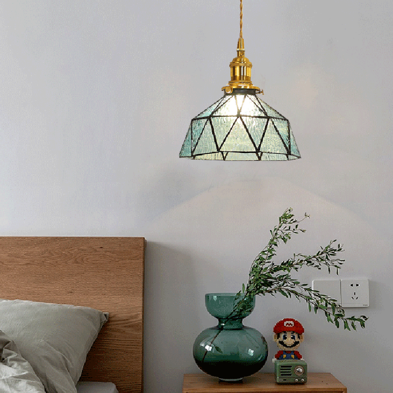 Contemporary Nordic Geometric Line Copper-Plated Glass 1/3-Light Pendant Light For Dining Room