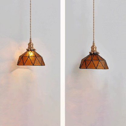 Contemporary Nordic Geometric Line Copper-Plated Glass 1/3-Light Pendant Light For Dining Room