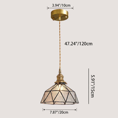Contemporary Nordic Geometric Line Copper-Plated Glass 1/3-Light Pendant Light For Dining Room