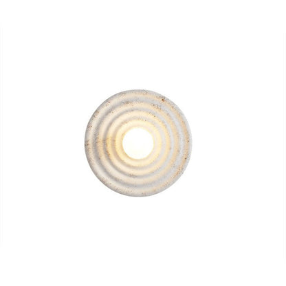 Contemporary Nordic Round Corrugated Resin Glass 1-light Wall Sconce Lamp For Bedroom