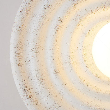 Contemporary Nordic Round Corrugated Resin Glass 1-light Wall Sconce Lamp For Bedroom