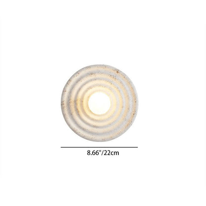 Contemporary Nordic Round Corrugated Resin Glass 1-light Wall Sconce Lamp For Bedroom
