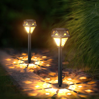 Modern Minimalist Waterproof Solar Diamond-shaped PP PS LED Outdoor Light Landscape Light For Garden