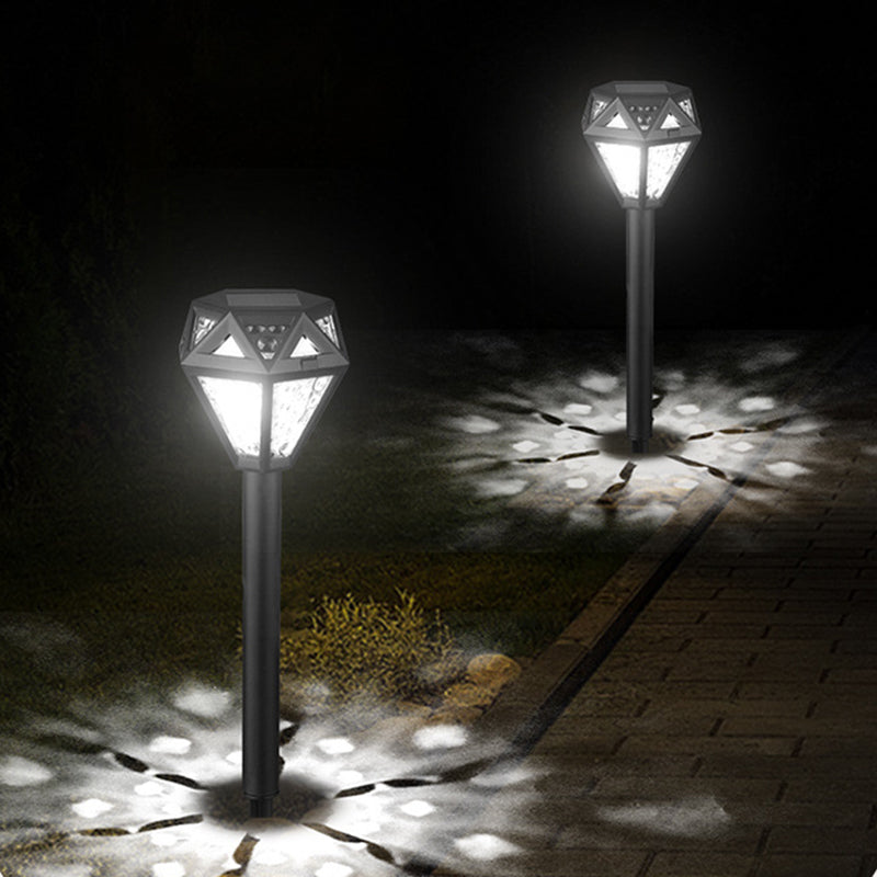 Modern Minimalist Waterproof Solar Diamond-shaped PP PS LED Outdoor Light Landscape Light For Garden
