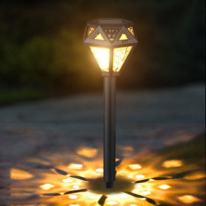Modern Minimalist Waterproof Solar Diamond-shaped PP PS LED Outdoor Light Landscape Light For Garden