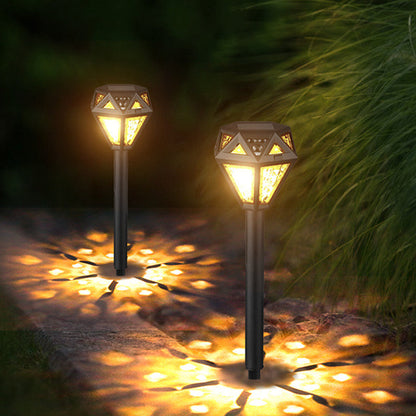 Modern Minimalist Waterproof Solar Diamond-shaped PP PS LED Outdoor Light Landscape Light For Garden