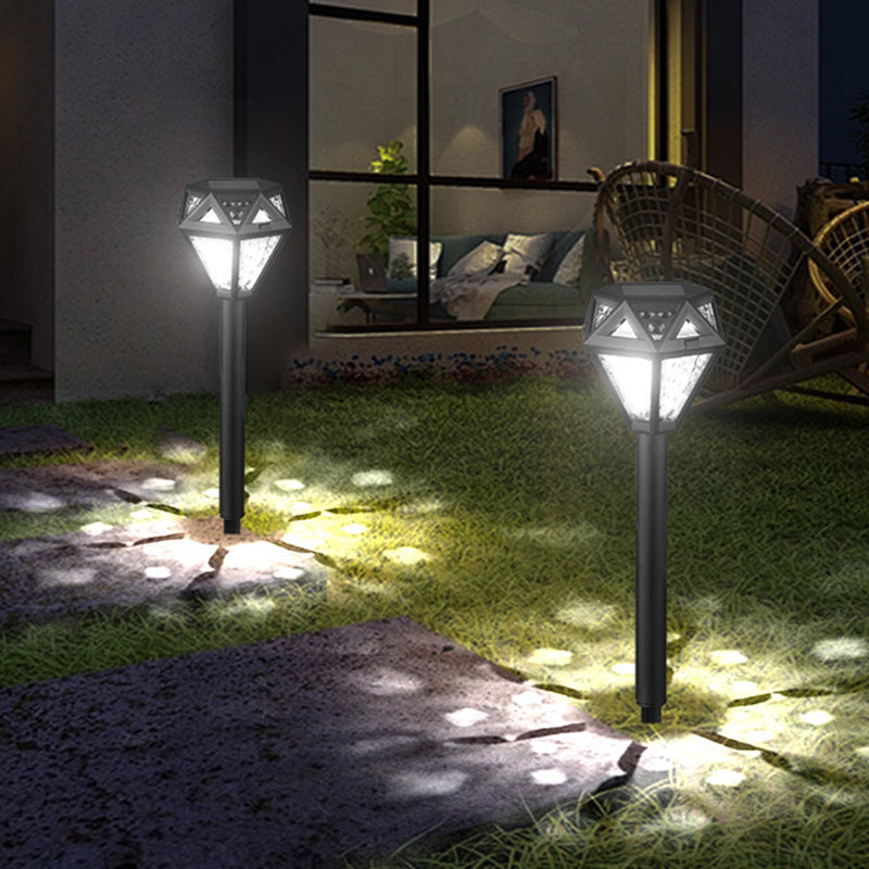 Modern Minimalist Waterproof Solar Diamond-shaped PP PS LED Outdoor Light Landscape Light For Garden