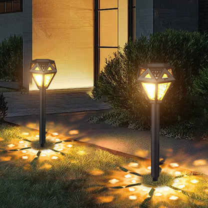 Modern Minimalist Waterproof Solar Diamond-shaped PP PS LED Outdoor Light Landscape Light For Garden