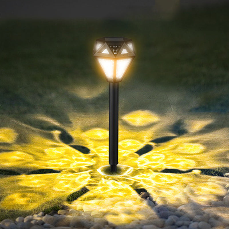 Modern Minimalist Waterproof Solar Diamond-shaped PP PS LED Outdoor Light Landscape Light For Garden