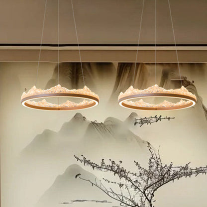 Traditional French Circular Iceberg-Shaped Aluminum Resin Carbon Steel LED Chandelier For Living Room