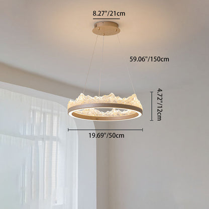 Traditional French Circular Iceberg-Shaped Aluminum Resin Carbon Steel LED Chandelier For Living Room