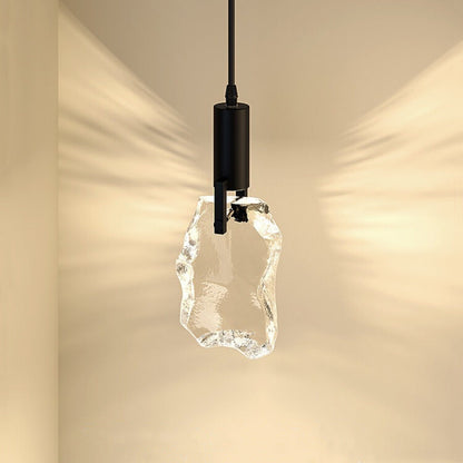 Modern Minimalist Iceberg Iron Copper Crystal LED Pendant Light For Bedroom
