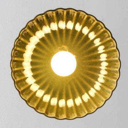 Contemporary Nordic Bowl-Shaped Iron Aluminum Ceramic 1-Light Pendant Light For Bedroom