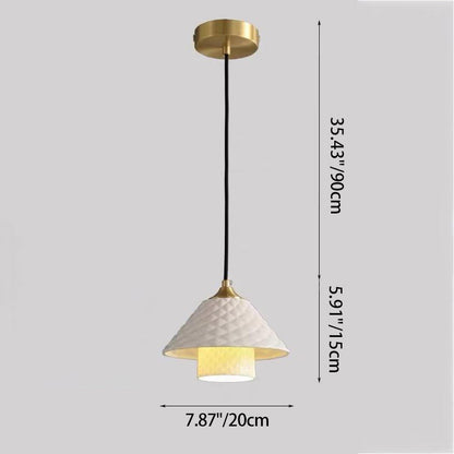 Contemporary Nordic Cylindrical Copper Ceramic 1/3/6/8-Light Chandelier For Bedroom