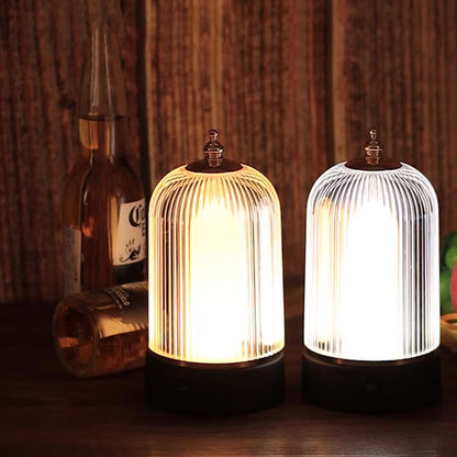 Modern Minimalist Birdcage-Shaped Iron Acrylic LED Night Light Table Lamp For Bedroom