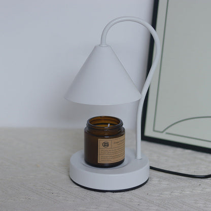 Contemporary Nordic Cone Iron Glass Rubberwood 1-Light Melting Wax Table Lamp For Bedroom