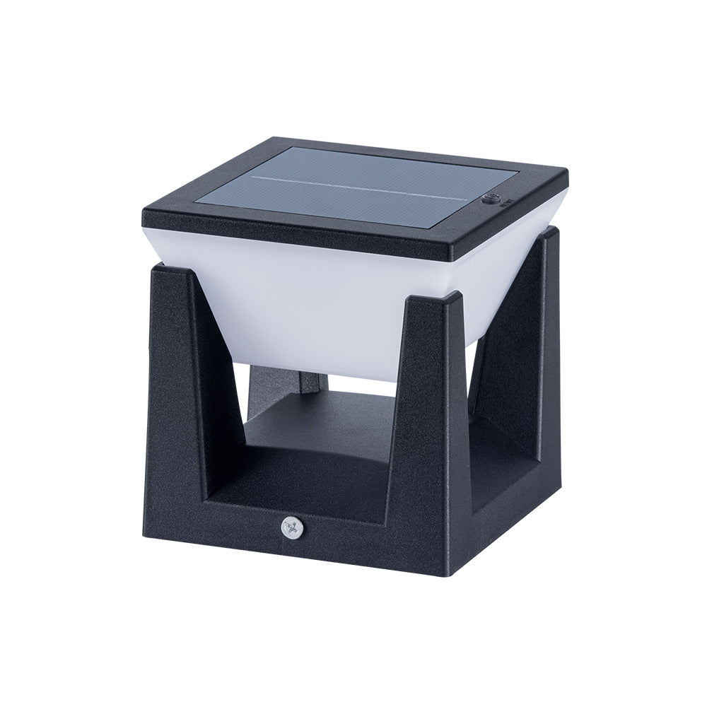 Modern Minimalist Waterproof Solar Square Round ABS Glass PC LED Outdoor Light Landscape Lighting For Garden