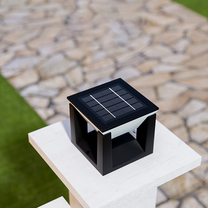 Modern Minimalist Waterproof Solar Square Round ABS Glass PC LED Outdoor Light Landscape Lighting For Garden