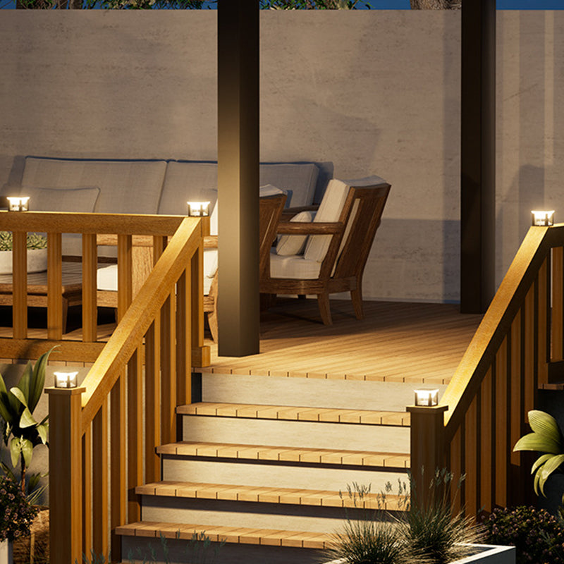 Modern Minimalist Waterproof Solar Square Round ABS Glass PC LED Outdoor Light Landscape Lighting For Garden