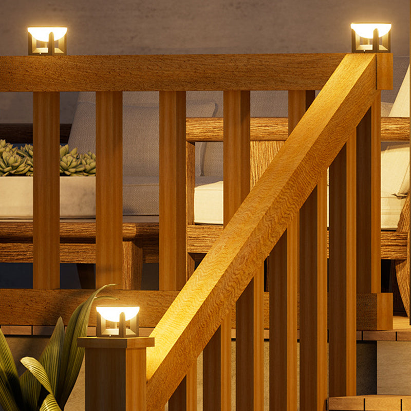 Modern Minimalist Waterproof Solar Square Round ABS Glass PC LED Outdoor Light Landscape Lighting For Garden