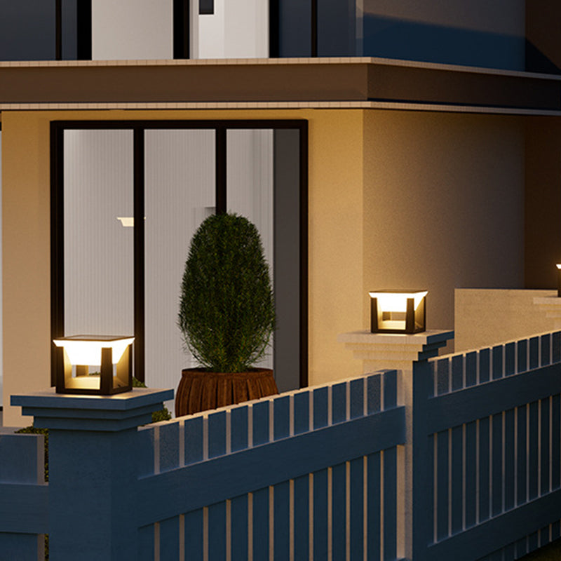 Modern Minimalist Waterproof Solar Square Round ABS Glass PC LED Outdoor Light Landscape Lighting For Garden