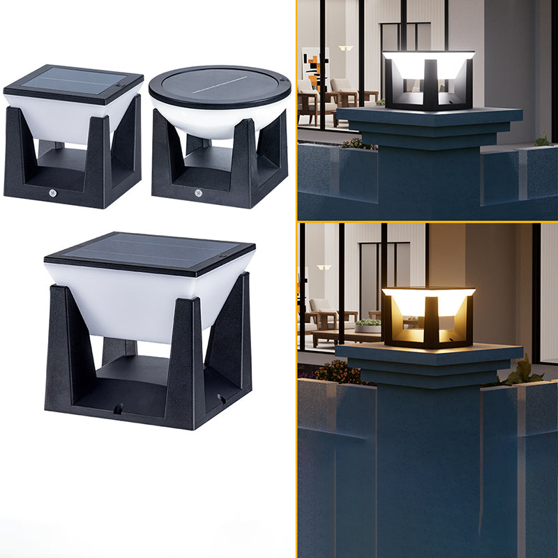 Modern Minimalist Waterproof Solar Square Round ABS Glass PC LED Outdoor Light Landscape Lighting For Garden