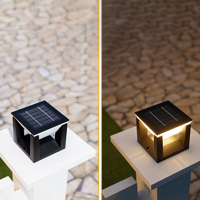 Modern Minimalist Waterproof Solar Square Round ABS Glass PC LED Outdoor Light Landscape Lighting For Garden