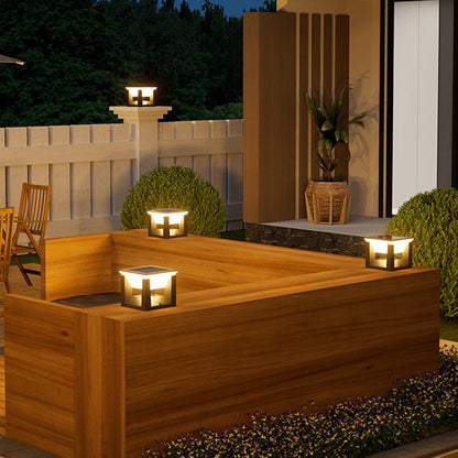 Modern Minimalist Waterproof Solar Square Round ABS Glass PC LED Outdoor Light Landscape Lighting For Garden