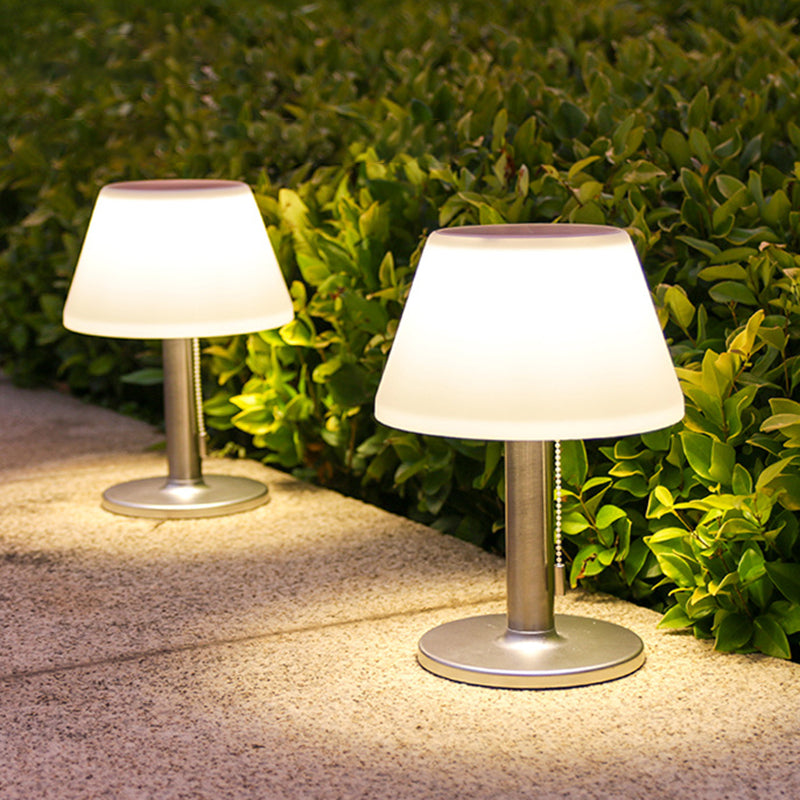 モダンミニマリスト防水ソーラー円筒形SS PP ABS LEDテーブルランプ屋外ガーデンライト