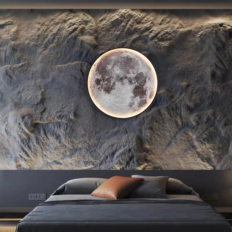 مصباح حائط LED مصنوع من الحديد الأكريليك بتصميم دائري إبداعي معاصر لغرفة النوم 