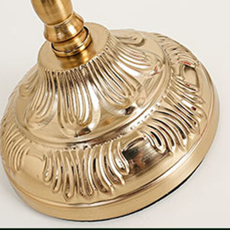 Traditional Vintage Cylindrical Bamboo Pattern Tassel Iron Fabric 1-Light Table Lamp For Bedroom