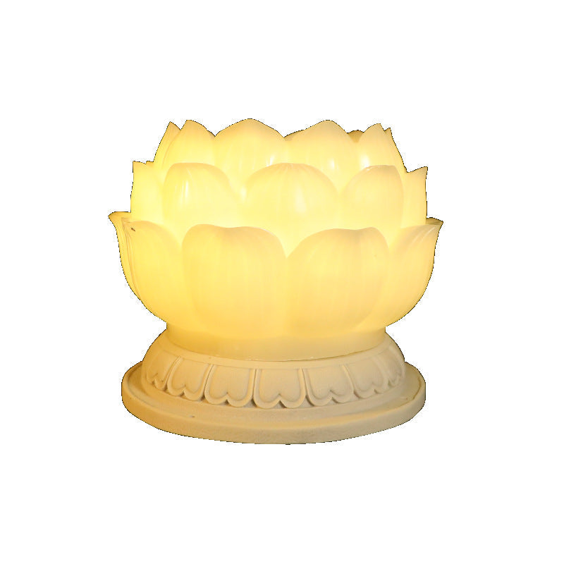 Contemporary Creative Waterproof Solar Lotus-Shaped Resin LED Outdoor Light Landscape Lighting For Garden