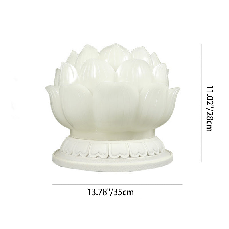 Contemporary Creative Waterproof Solar Lotus-Shaped Resin LED Outdoor Light Landscape Lighting For Garden