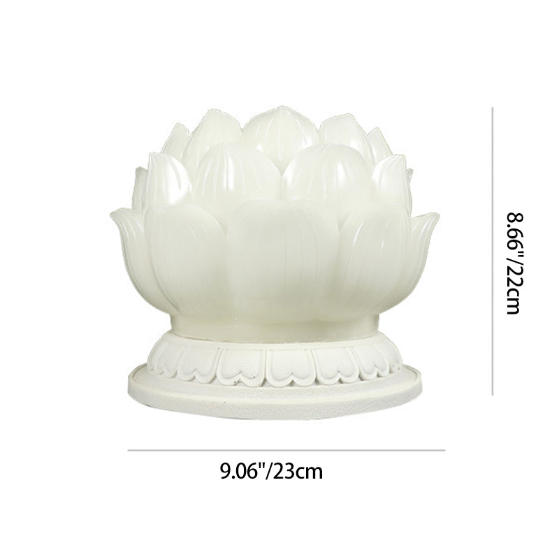 Contemporary Creative Waterproof Solar Lotus-Shaped Resin LED Outdoor Light Landscape Lighting For Garden