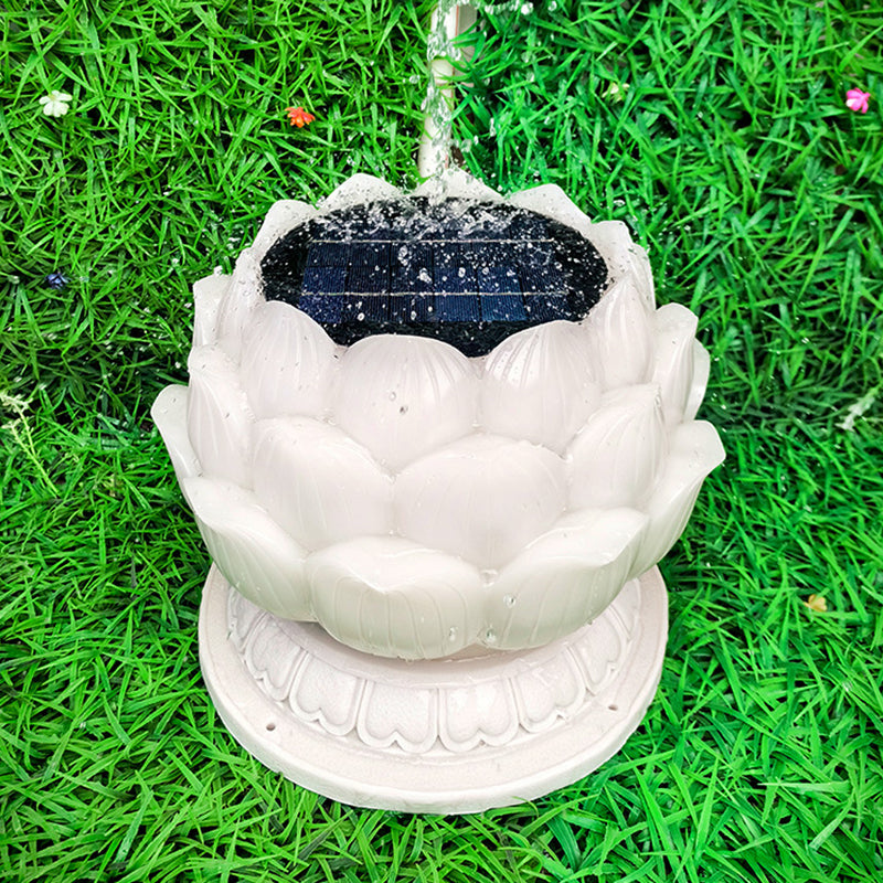 Contemporary Creative Waterproof Solar Lotus-Shaped Resin LED Outdoor Light Landscape Lighting For Garden