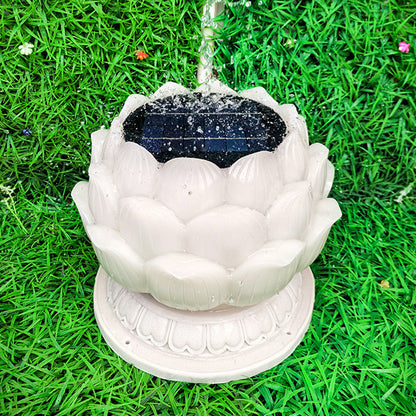 Contemporary Creative Waterproof Solar Lotus-Shaped Resin LED Outdoor Light Landscape Lighting For Garden