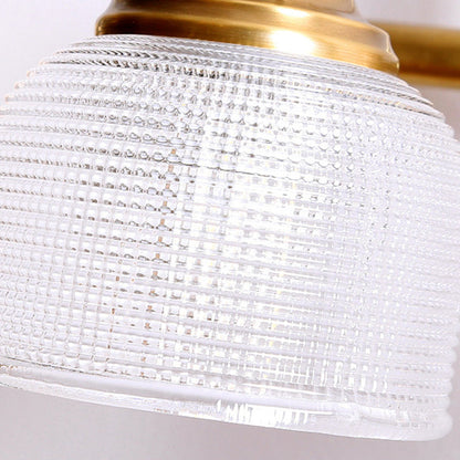 Traditional Vintage Round Copper Glass 1/2/3-Light Vanity Light Wall Sconce Lamp For Bedroom