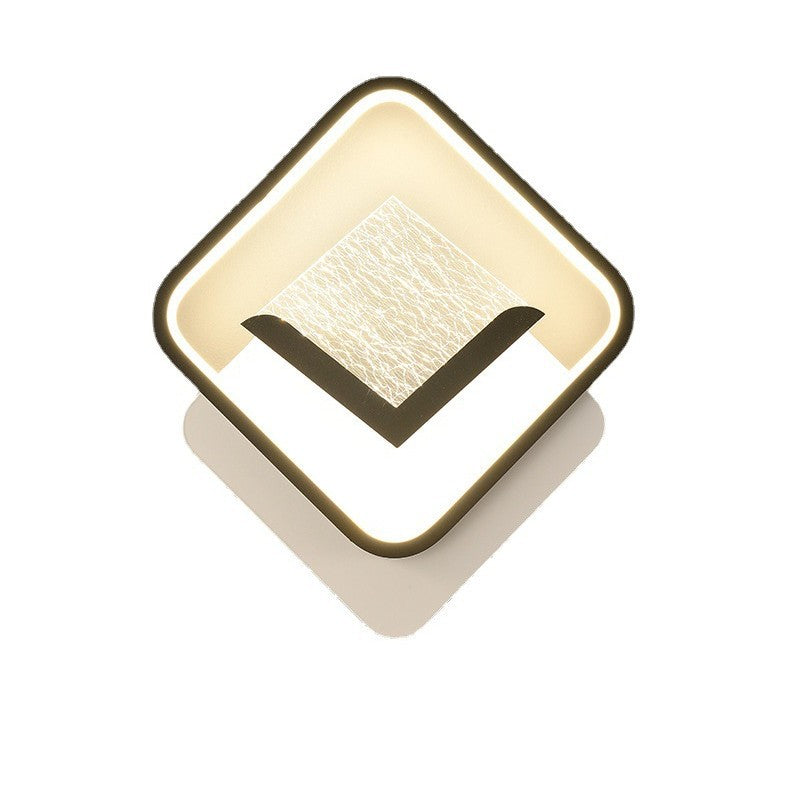 مصباح حائط LED مصنوع من مادة البولي فينيل كلوريد الأكريليكية بتصميم عصري بسيط على شكل ريشة ماسية لغرفة النوم